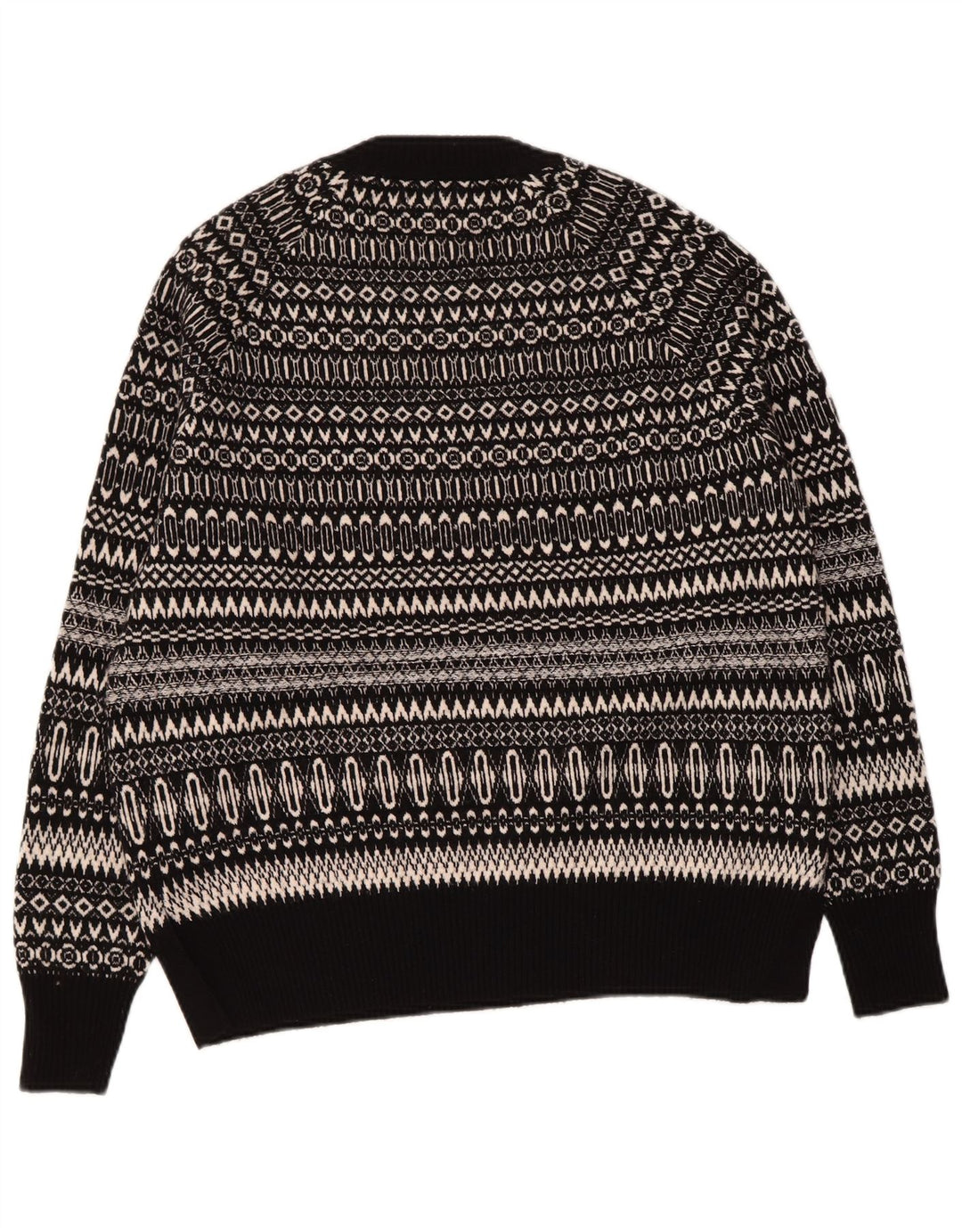MARKS & SPENCER Sweater med rund hals til mænd Medium Black Fair Isle