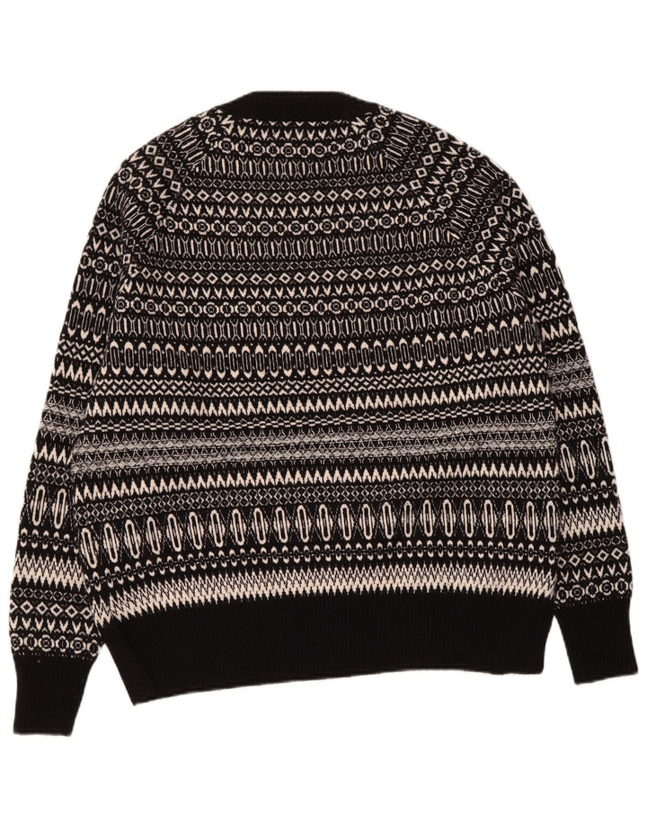 MARKS & SPENCER Sweater med rund hals til mænd Medium Black Fair Isle
