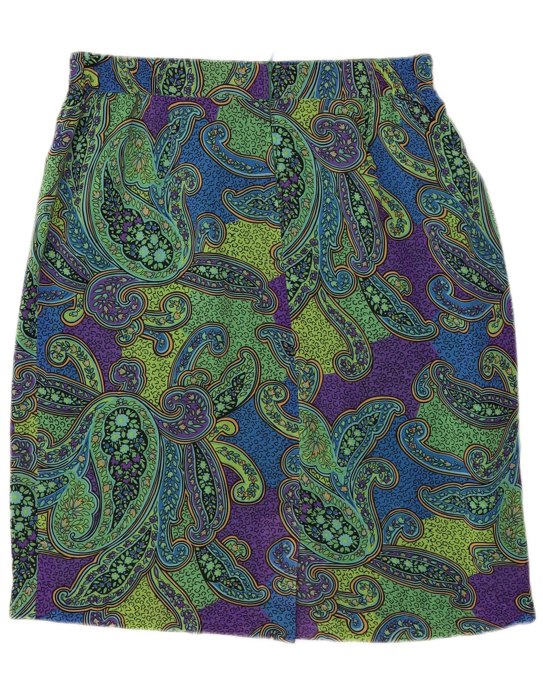 Vintage kvinders blyantnederdel IT 44 Medium W34 Grøn Paisley Polyester