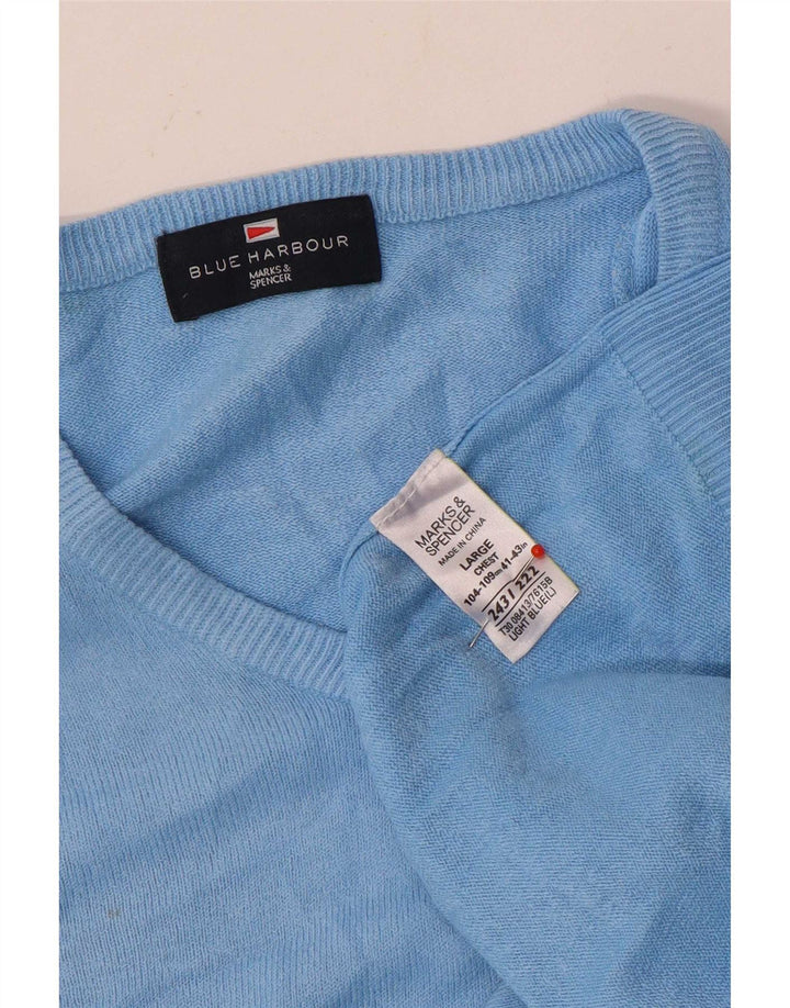 Marks & Spencer Herre Blue Harbor V-hals sweater Stor akryl