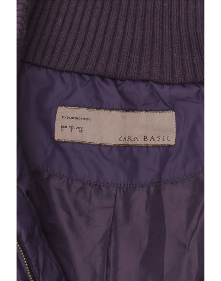 Zara Dame Polstret Jakke UK 10 Lille Lilla