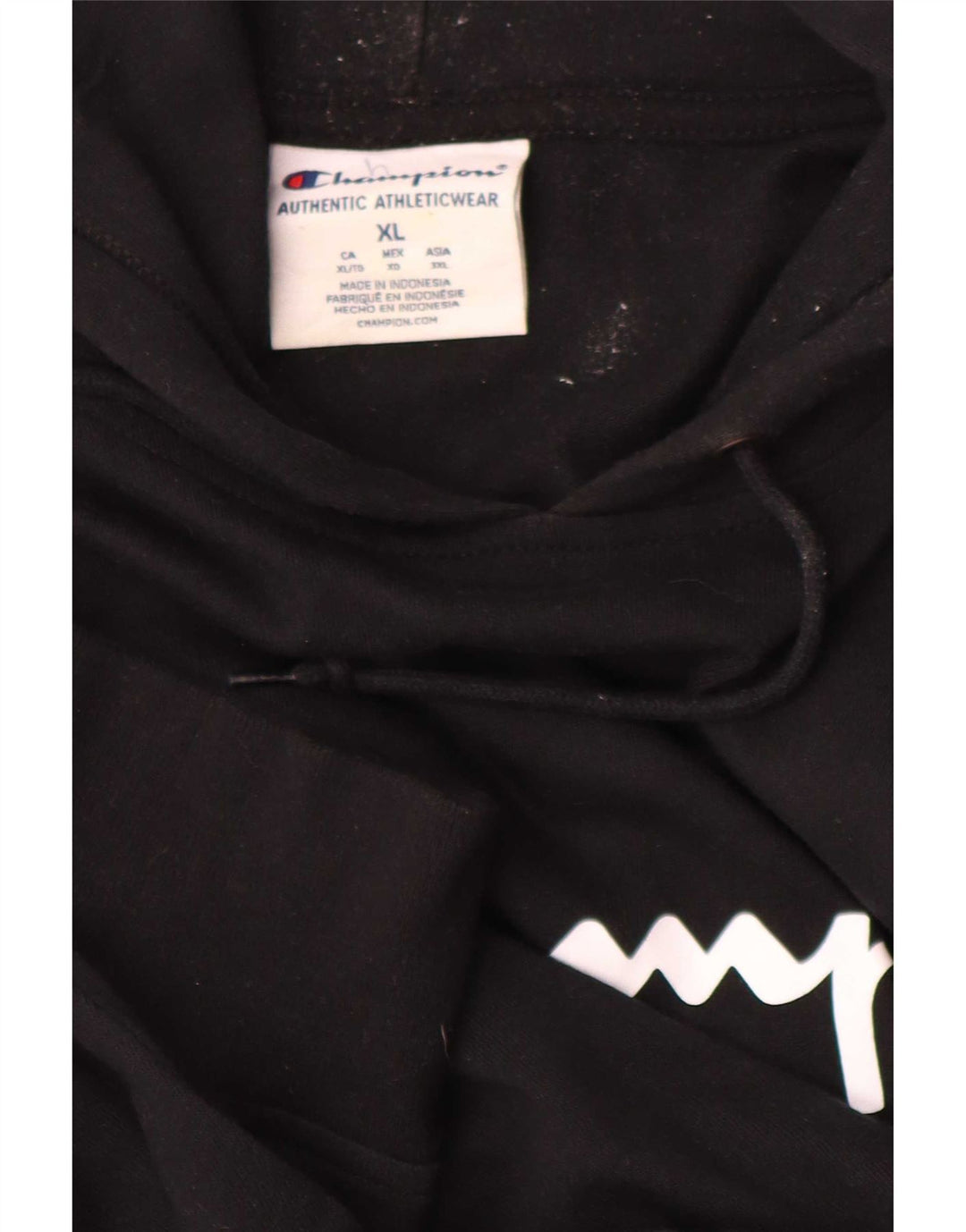 Champion Herre Grafisk Hoodie Jumper XL Sort