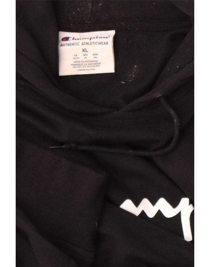 Champion Herre Grafisk Hoodie Jumper XL Sort