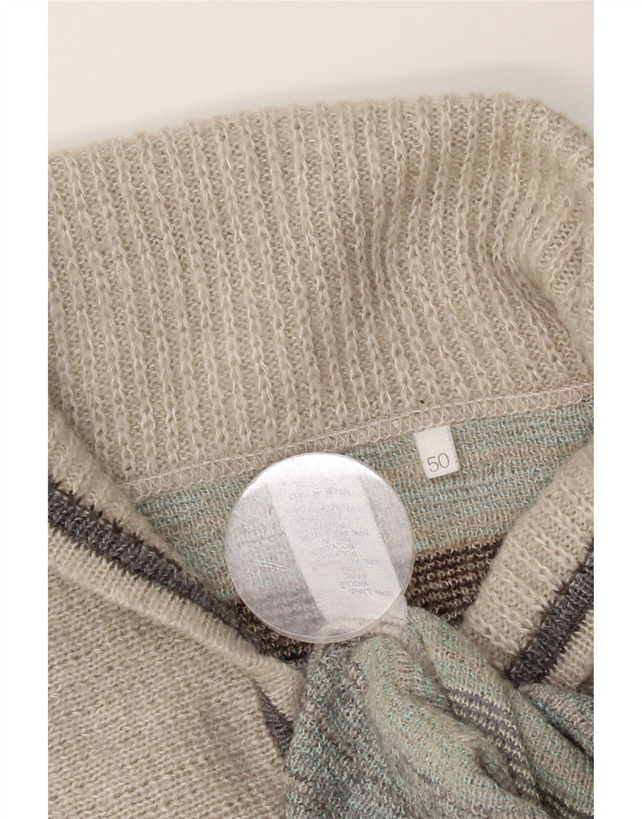 Vintage Herre sjalhalstrøje IT 50 Medium Grey Argyle/Diamond