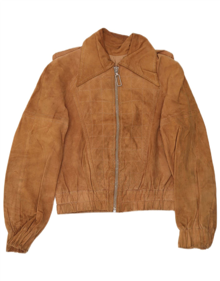 Vintage dame militær ruskindsjakke IT 48 XL Brun