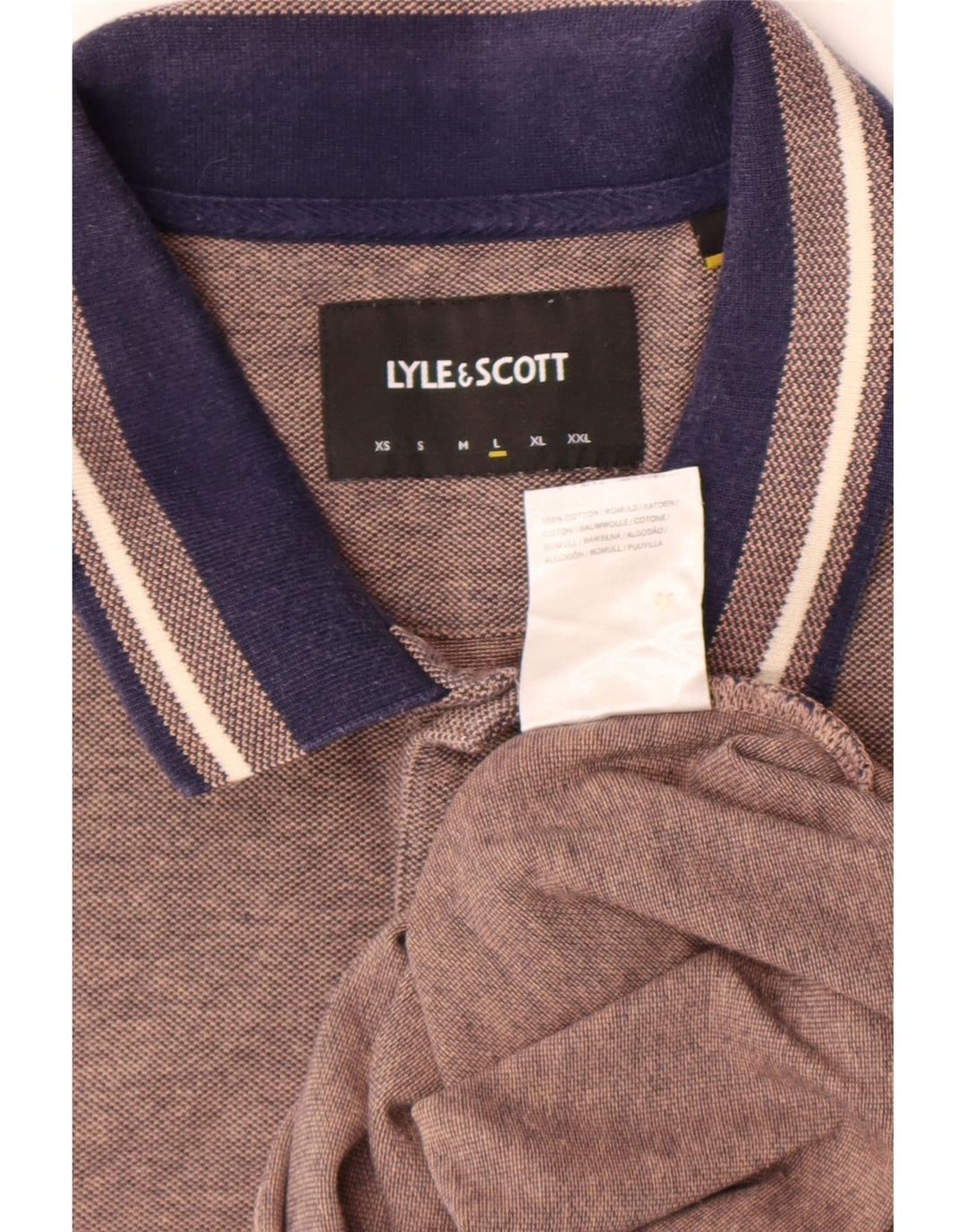 Lyle & Scott herre poloskjorte stor brun bomuld