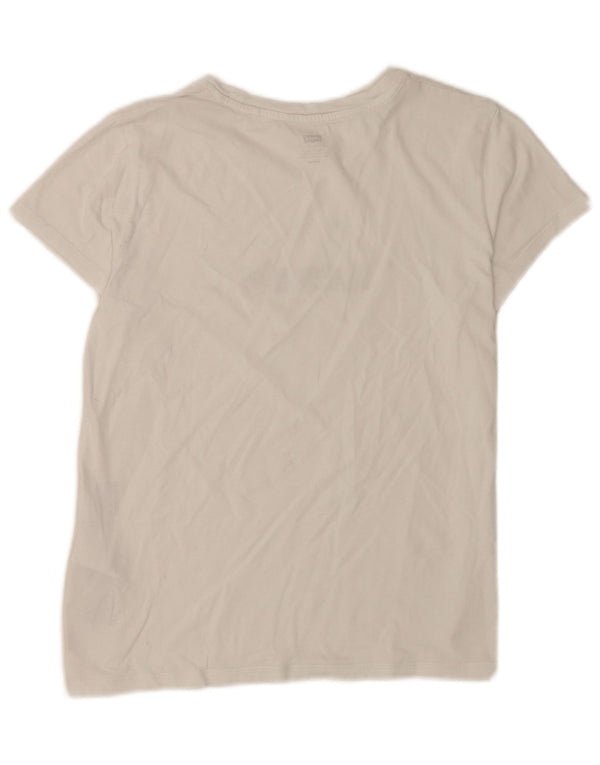 Levi's Grafisk T-shirt top til kvinder UK 12 Medium hvid bomuld