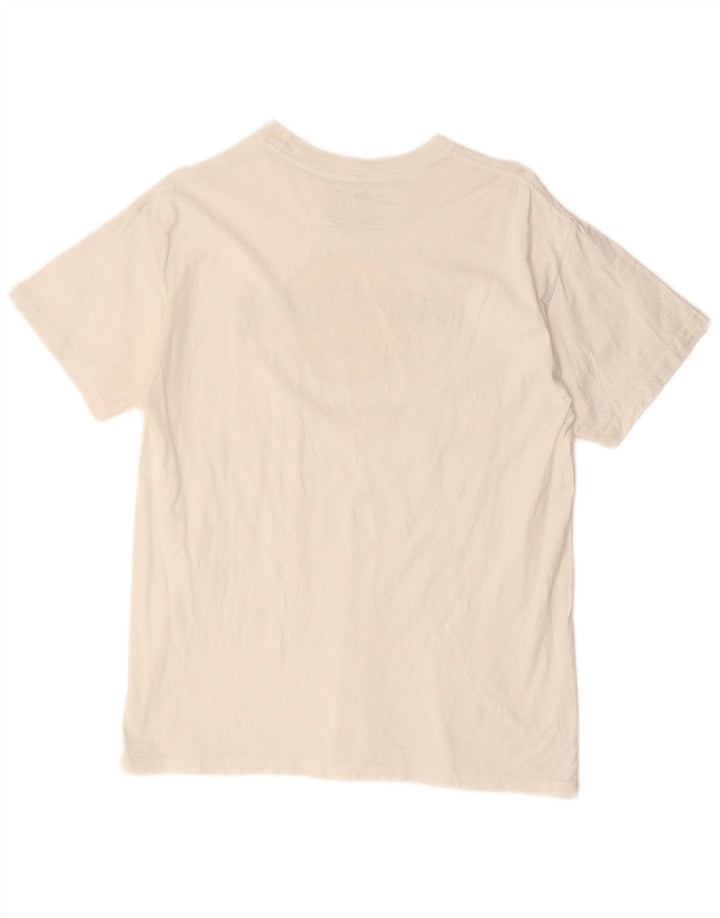 HARD ROCK CAFE Dame Grafisk T-Shirt Top UK 14 Medium Hvid Bomuld