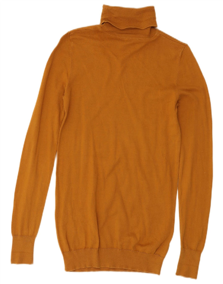 Benetton Dame Rullehals Sweater UK 8 Lille Gul