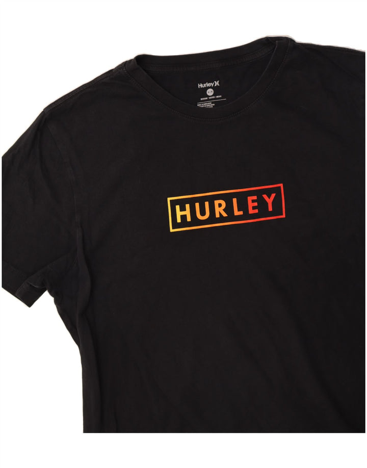 HURLEY Mens Graphic T-Shirt Top Medium Black Vintage Hurley and Second-Hand Hurley from Messina Hembry 