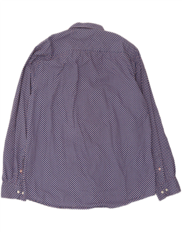 Tommy Hilfiger herreskjorte XL marineblå geometrisk bomuld