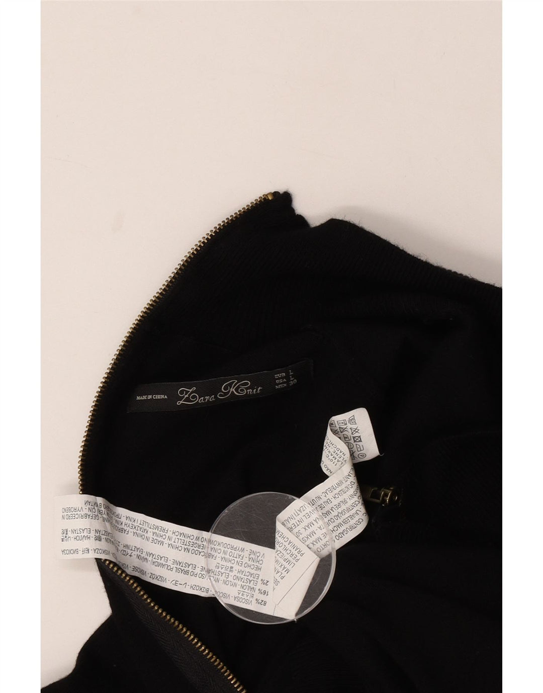 Zara Dame Cardigan Sweater UK 14 Stor Sort Viscose