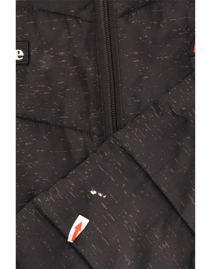 Ellesse Herre hættepolstret jakke UK 38 Medium Black Flecked Polyester