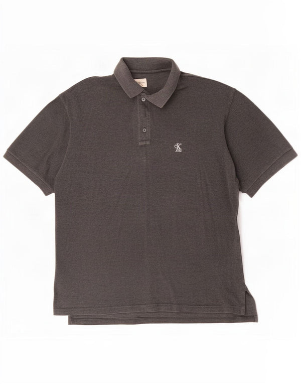 Calvin Klein Jeans Mens Polo Shirt XL Grey Cotton Classic