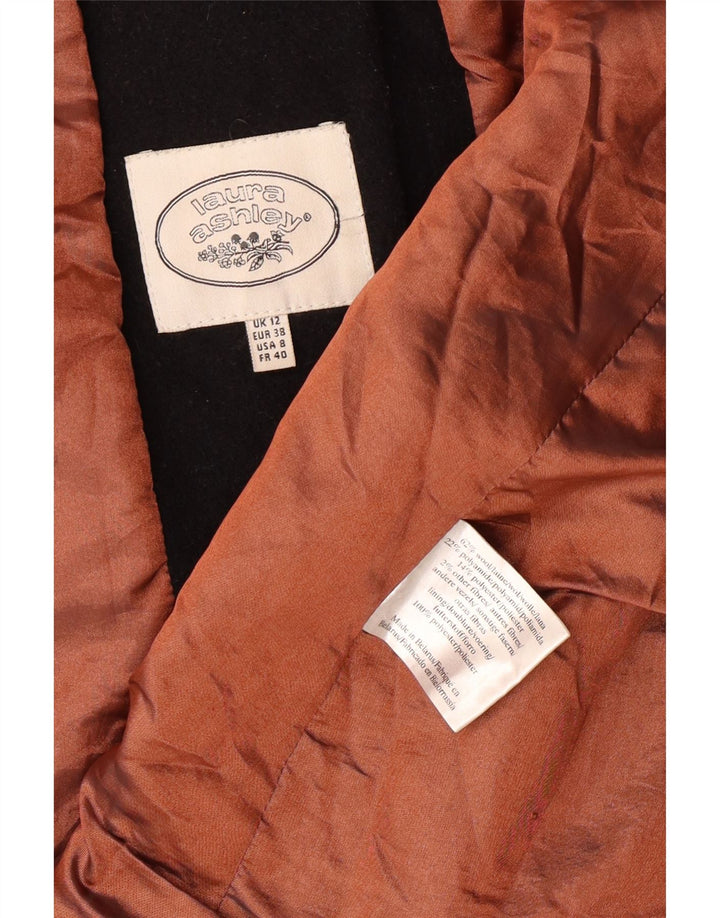 LAURA ASHLEY Dameoverfrakke UK 12 Medium Sort Uld