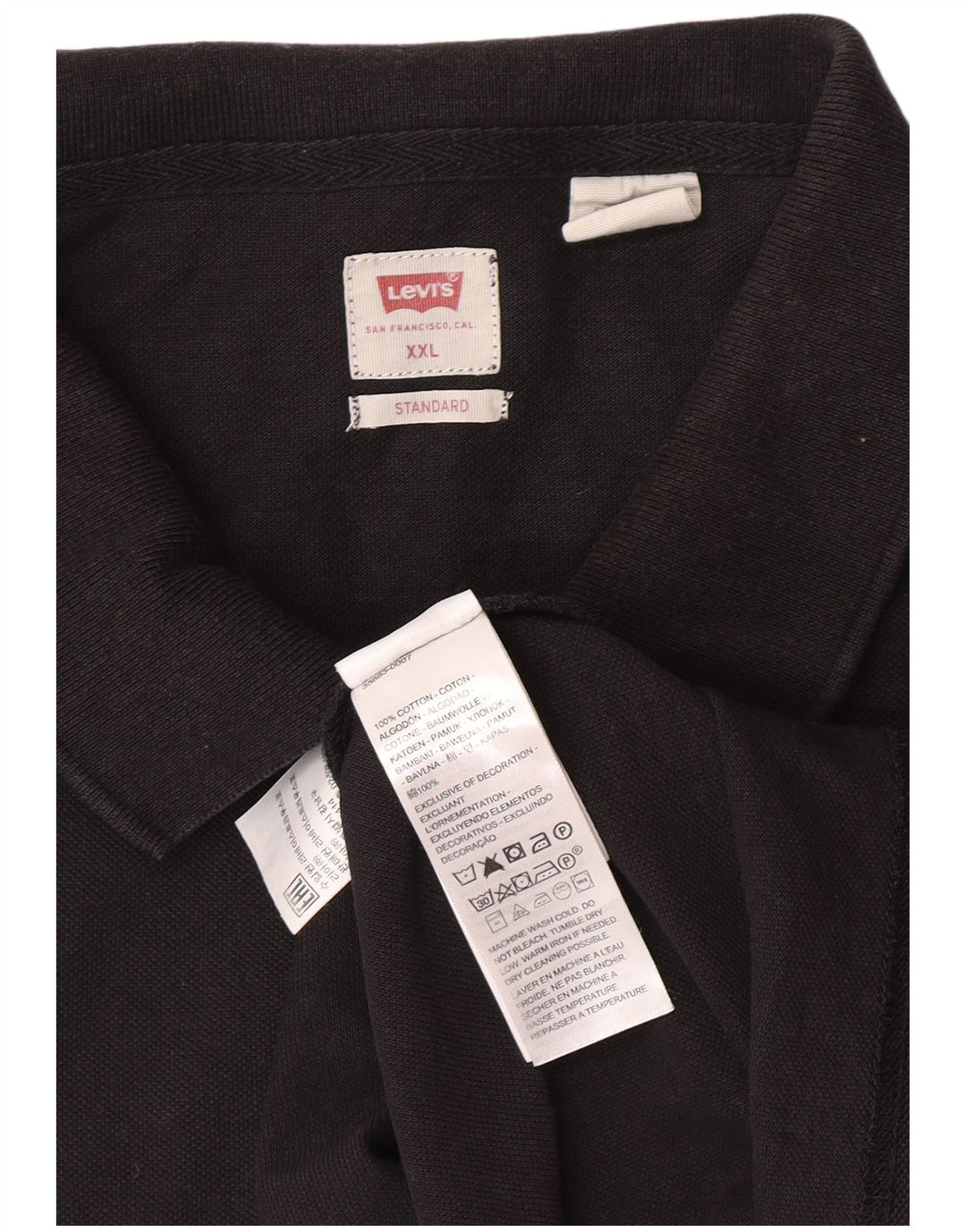 Levi's Herre Standard Polo Shirt 2XL Sort Bomuld