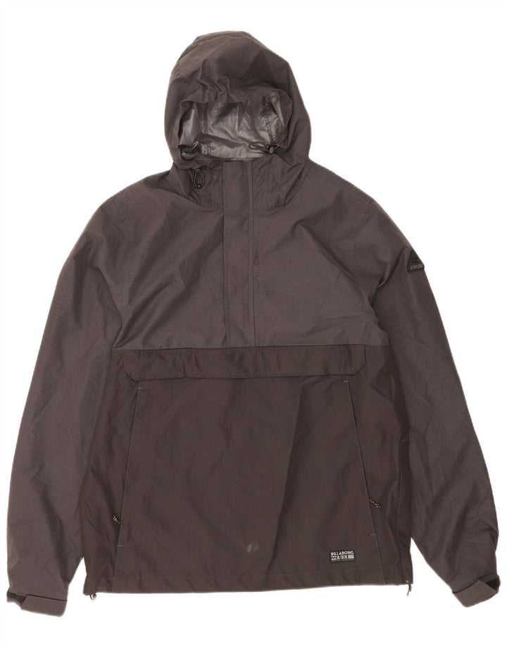Billabong Herre Hætte Anorak regnjakke UK 38 Medium Black Colourblock