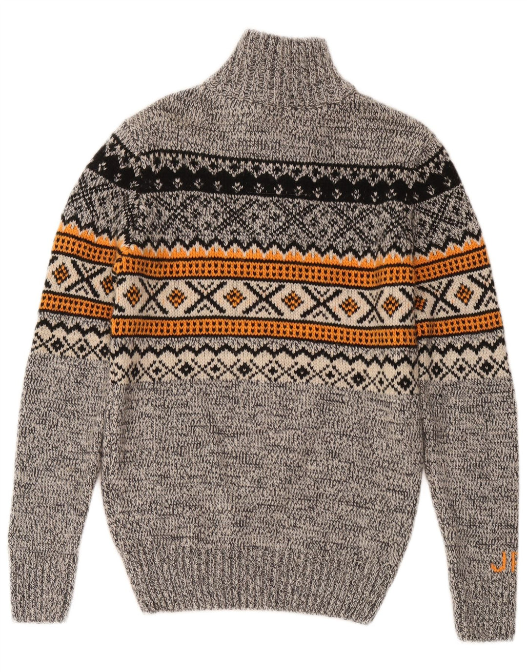 Superdry Sweater med lynlås til mænd Small Grey Fair Isle Akryl