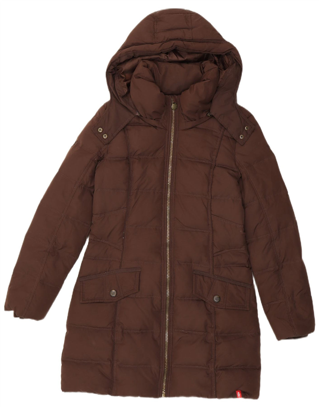 EDC polstret frakke med hætte til kvinder UK 14 medium brun polyester