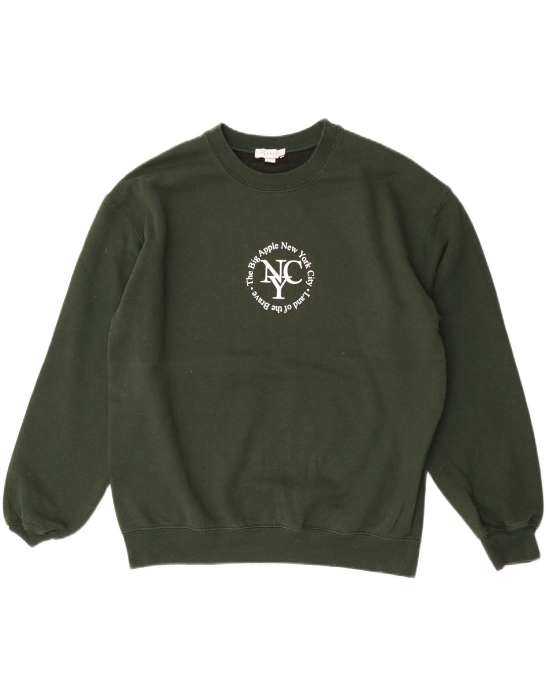 Topshop Dame Grafisk Sweatshirt Jumper UK 14 Medium Grøn