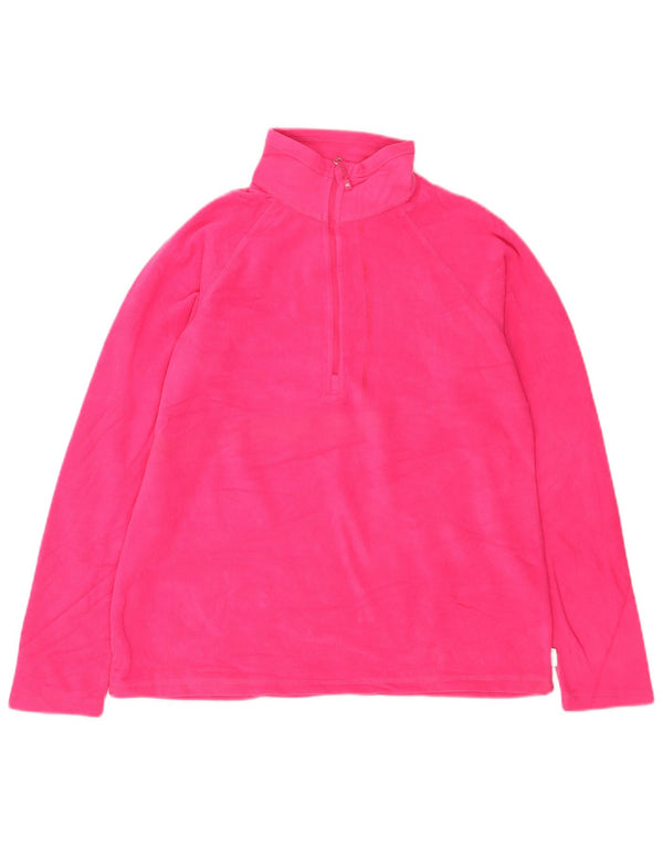 Eddie Bauer Dame lynlås-hals Fleece Jumper UK 14 Medium Pink Polyester