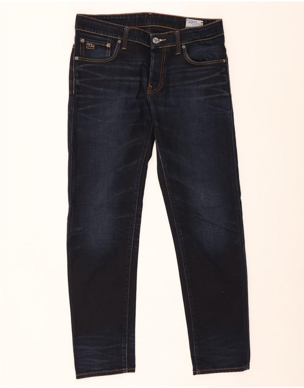 G-Star Herre 3301 Straight Jeans W31 L32 Marineblå Bomuld