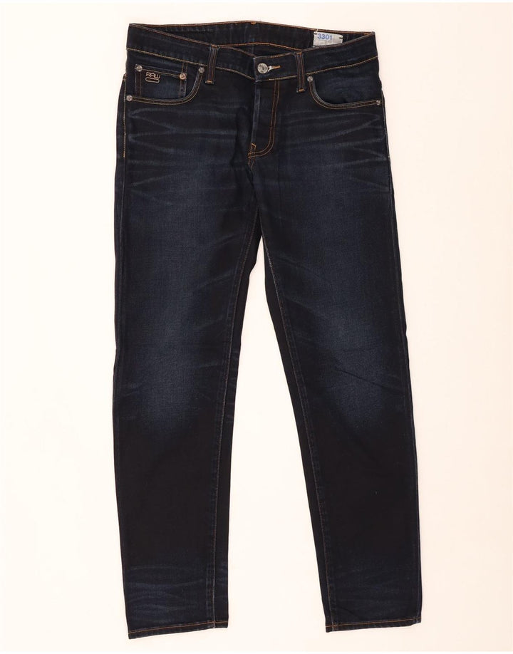 G-Star Herre 3301 Straight Jeans W31 L32 Marineblå Bomuld