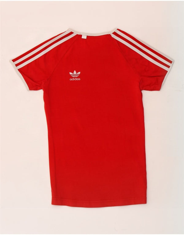 Adidas Dame T-Shirt Top EU 38 Medium Rød Bomuld