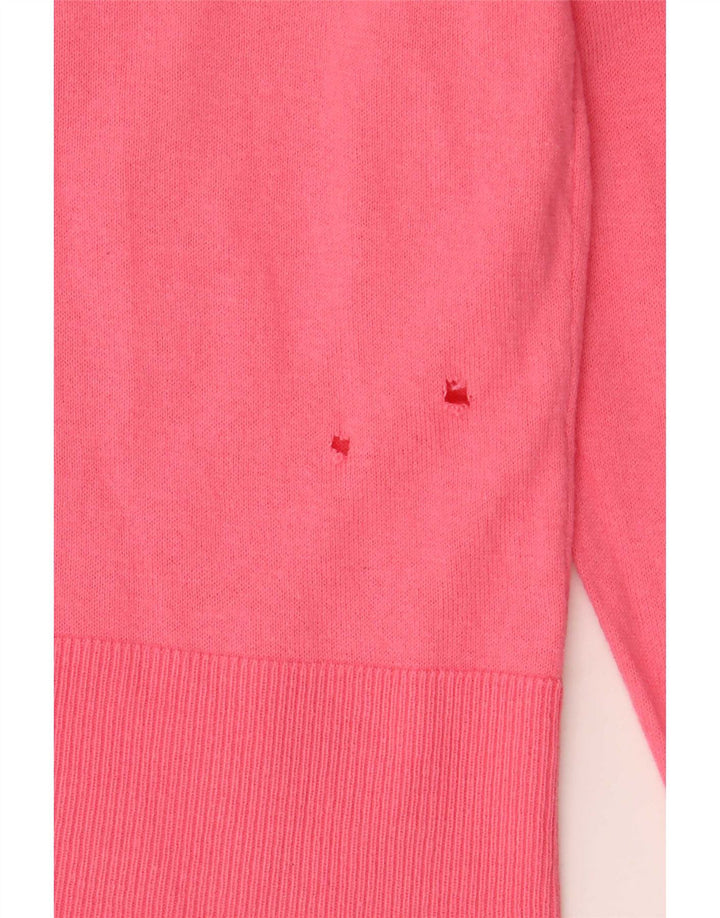 Oasis Womens Crop Cardigan Sweater UK 12 Medium Pink Bomuld