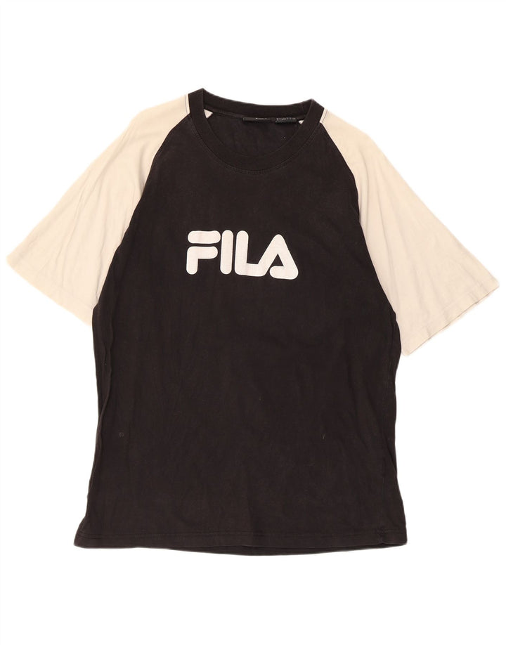 Fila Herre Grafisk T-Shirt Top Stor Sort Colourblock