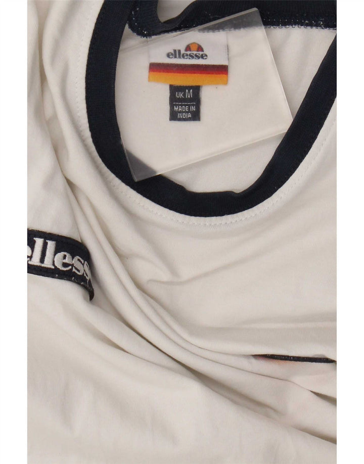 Ellesse Herre Grafisk T-Shirt Top Medium White Colourblock