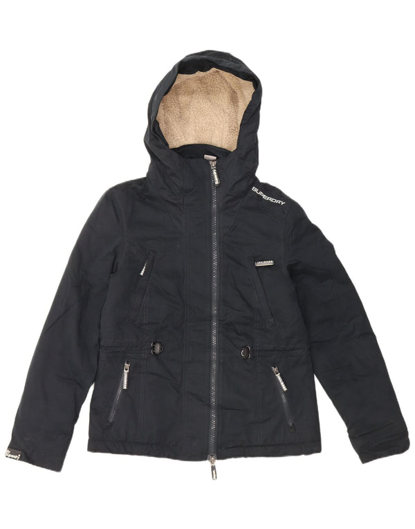 SUPERDRY Grafisk Windbreaker-jakke til kvinder UK 14 Medium Navy Blue