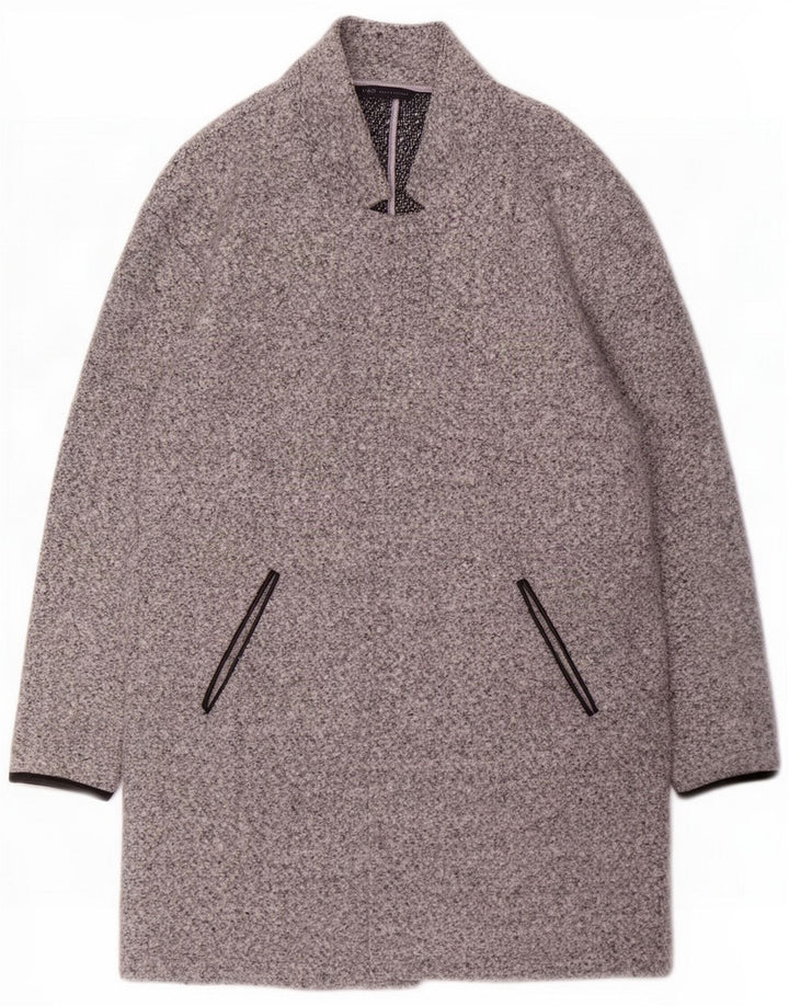 Marks & Spencer Åben overfrakke til kvinder UK 16 Large Grå Flecked Polyester