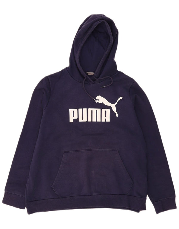 Puma Dame Grafisk Oversized Hoodie Jumper UK 18 XL Navy Blue Polyester