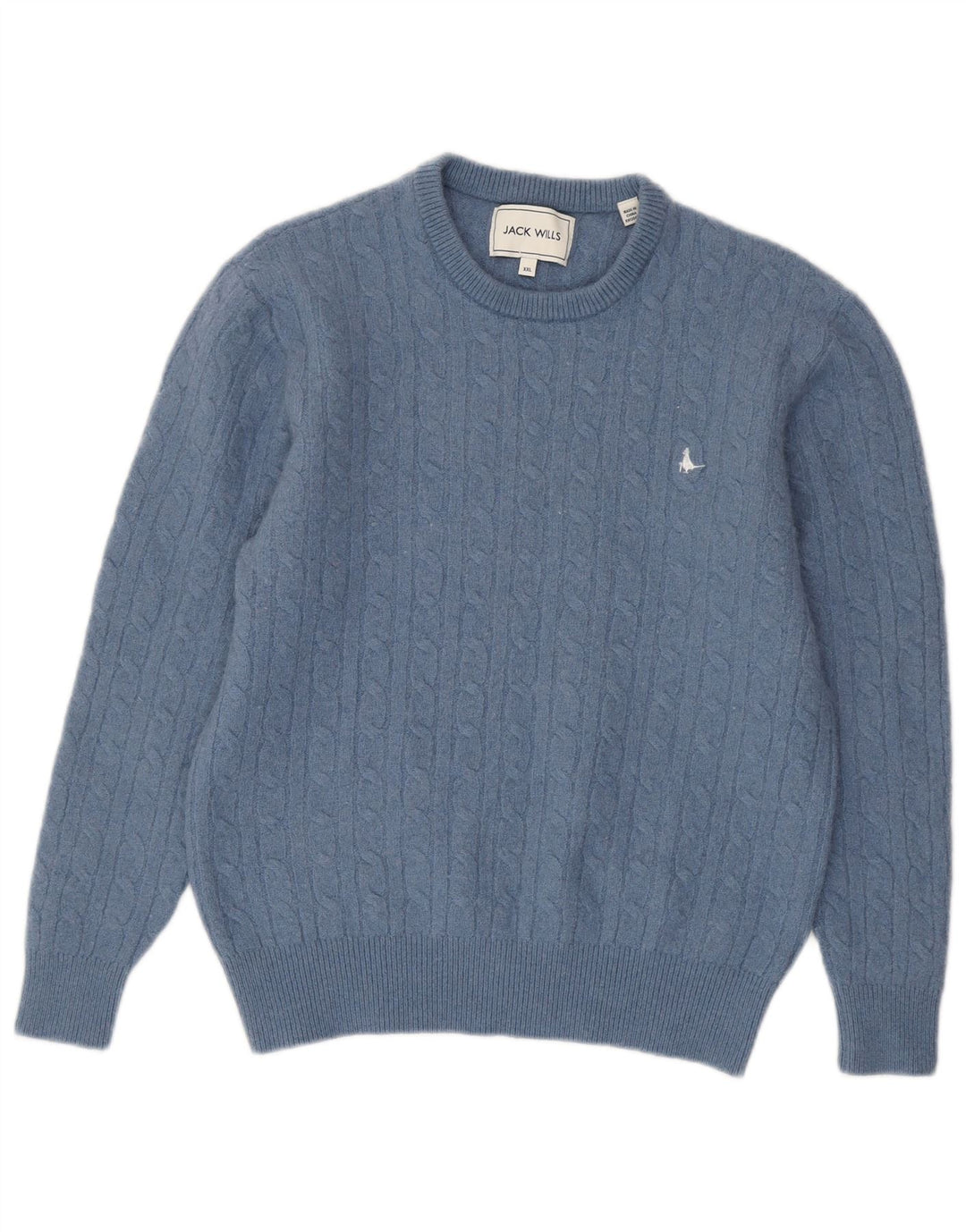 JACK WILLS Dame sweater med rund hals, lille blå uld
