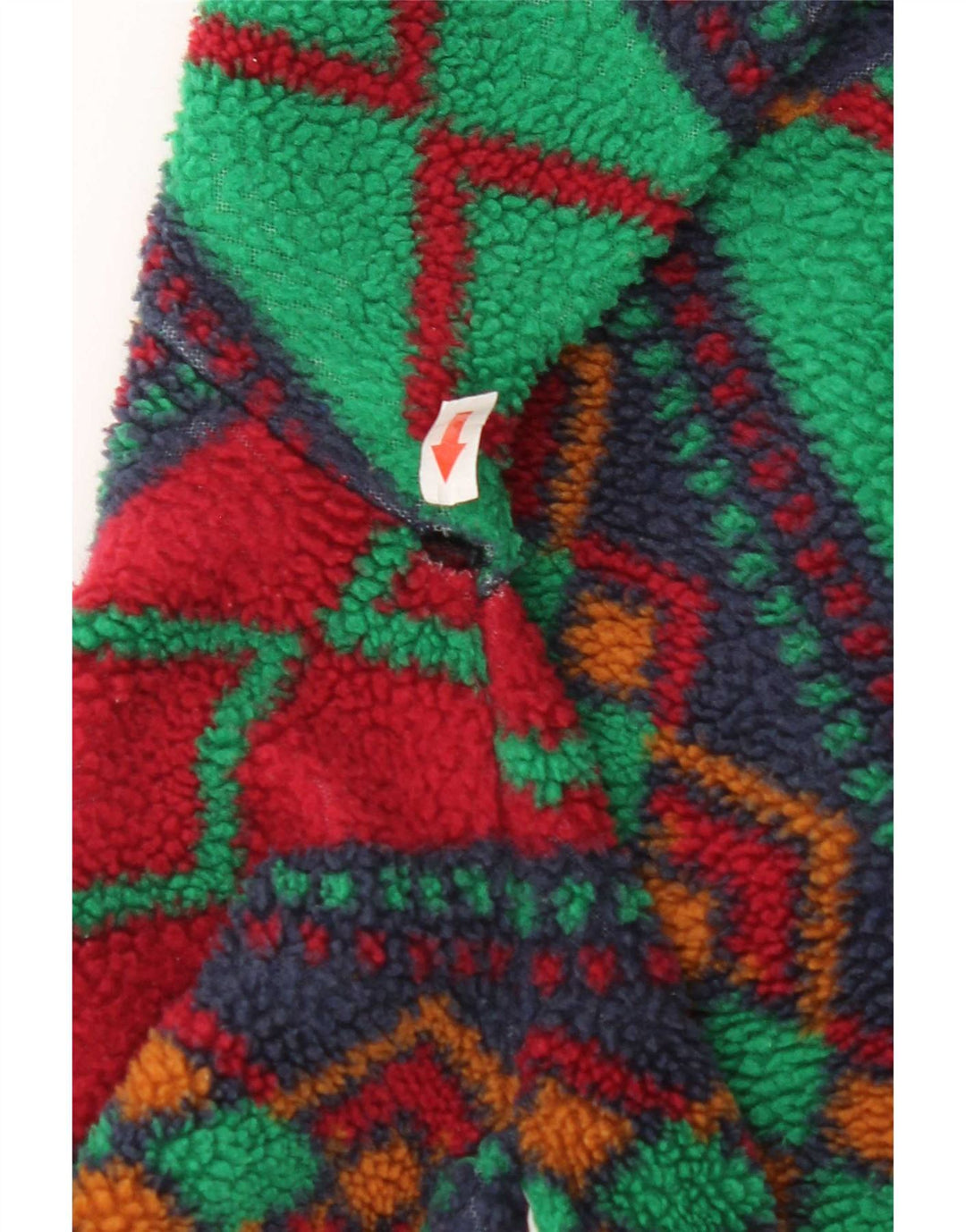 Vintage herre fleecejakke UK 42 XL Flerfarvet geometrisk