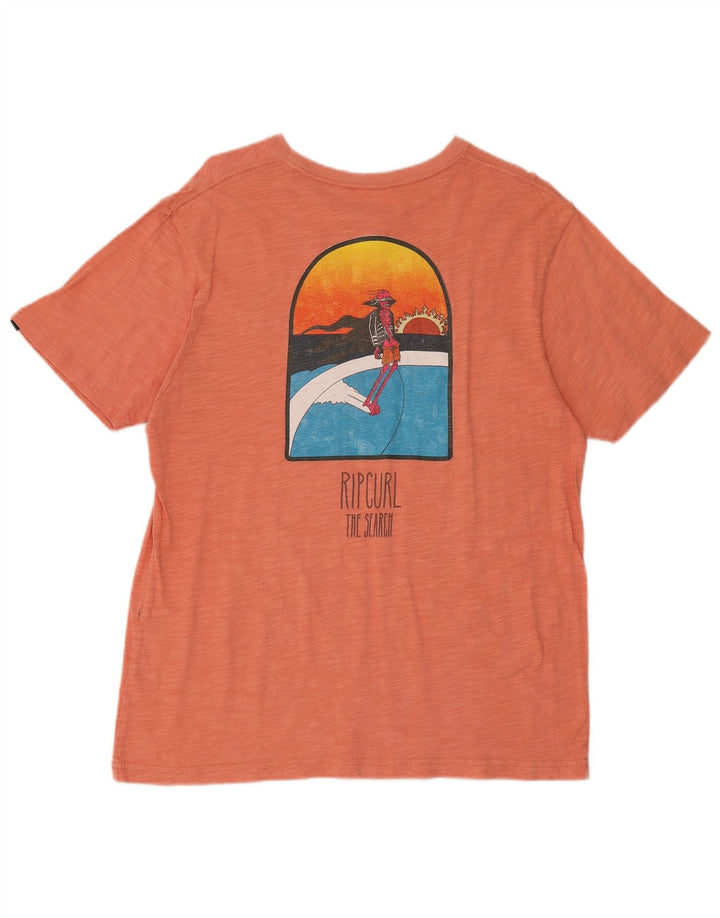 Rip Curl Herre grafisk T-shirt Top Stor Orange Bomuld