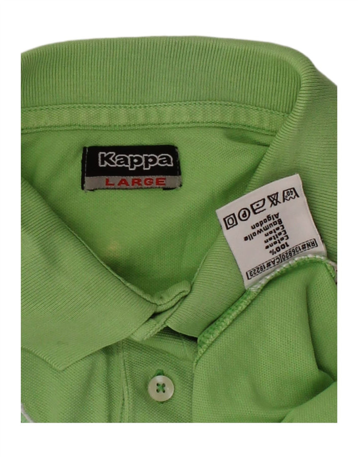 KAPPA Mens Polo Shirt Large Green Cotton Vintage Kappa and Second-Hand Kappa from Messina Hembry 