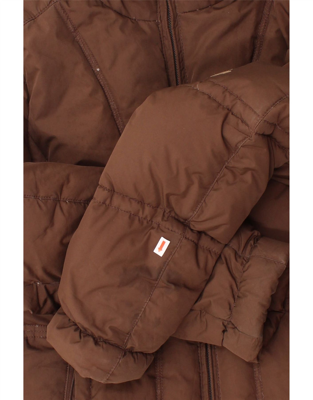 NAPAPIJRI Womens Hooded Padded Jacket UK 14 Large Brown Polyester Vintage Napapijri and Second-Hand Napapijri from Messina Hembry 