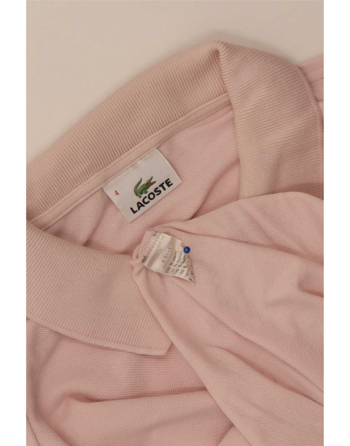 Lacoste Langærmet Poloskjorte til mænd Størrelse 4 Medium Pink Bomuld