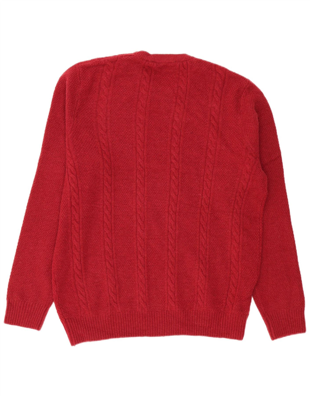 Crew Clothing Herre Crew Neck Jumper Sweater Stor rød lammeuld