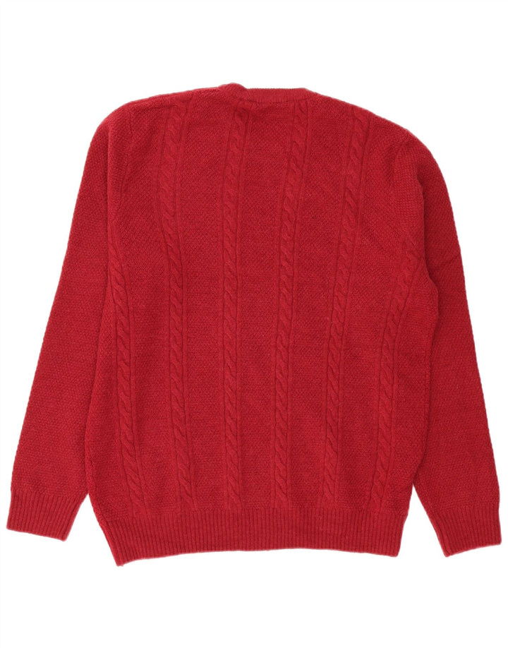 Crew Clothing Herre Crew Neck Jumper Sweater Stor rød lammeuld