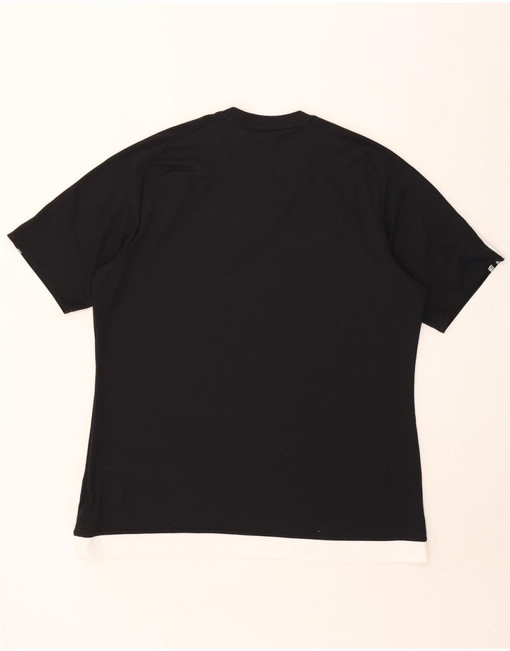Adidas Herre Climalite T-Shirt Top XL Sort Colourblock Polyester