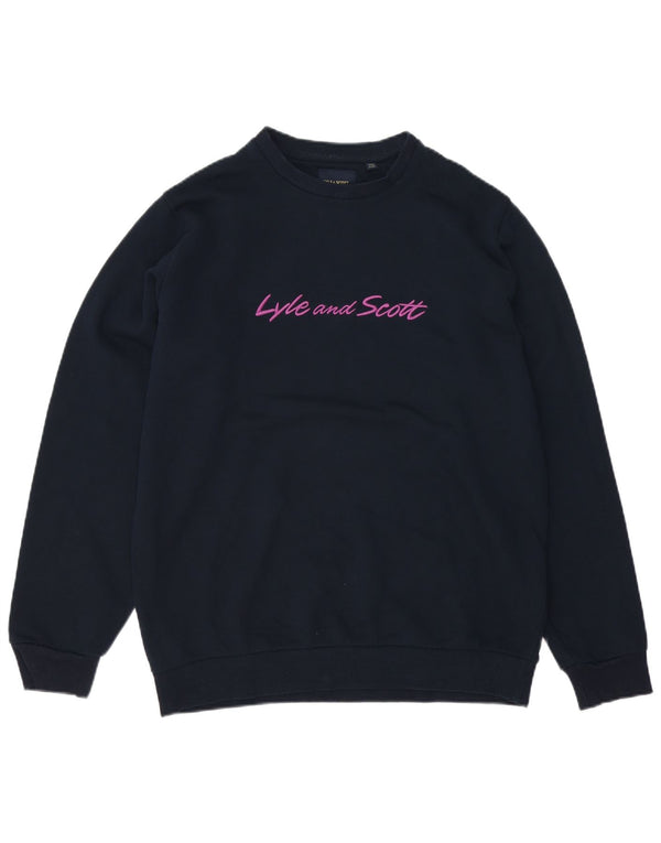 Lyle & Scott Herre Boxy Graphic Sweatshirt Jumper Medium Marineblå Bomuld
