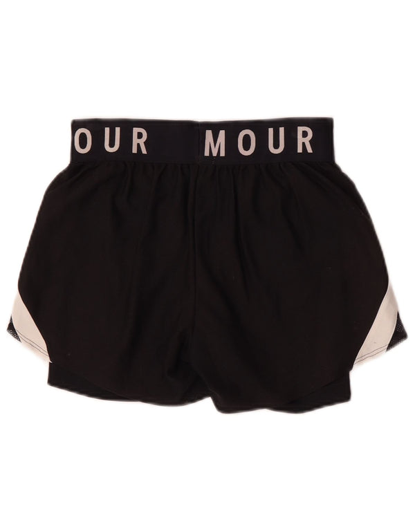 Under Armour Womens Heat Gear Sports Shorts UK 4 XS Black Colourblock