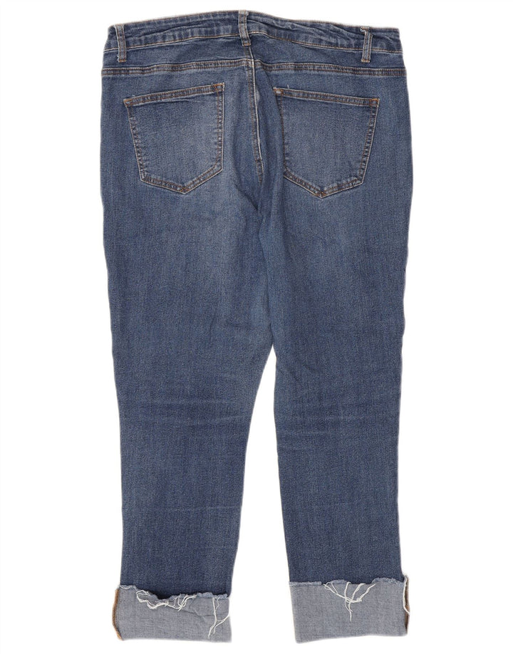 Marks & Spencer Womens Autograph Cropped Jeans UK 14 Large W34 L24 Blue
