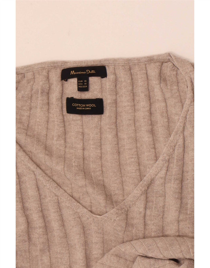 Massimo Dutti Dame V-hals sweater UK 6 XS Beige