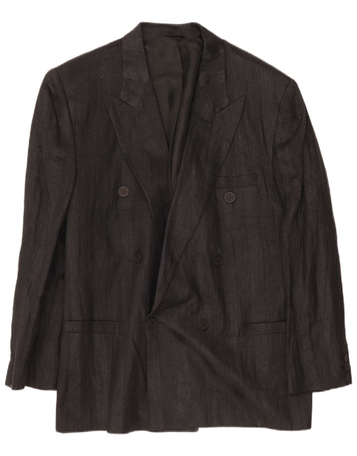 Umberto Ginocchietti Herre Double Breasted Blazer Jacket IT 52 XL Sort