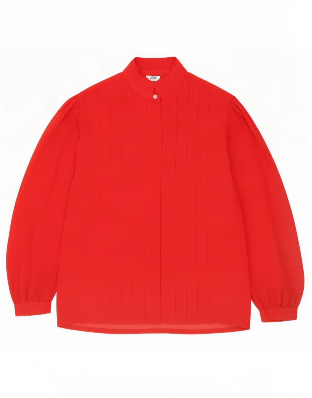 Vintage pigeskjortebluse 11-12 år rød polyester