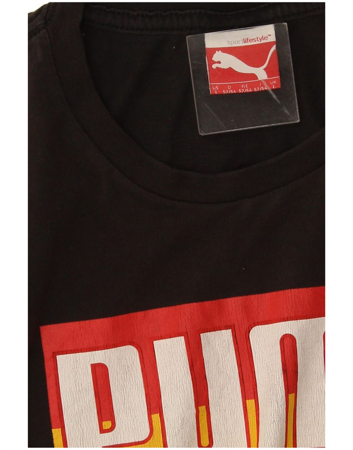 Puma Herre Grafisk T-Shirt Top Stor Sort